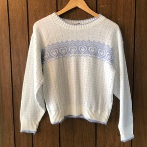 Vintage Sweater Heart Pattern L